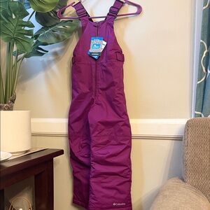 Columbia Kids' Magenta Snow bib Overalls (New with tag)